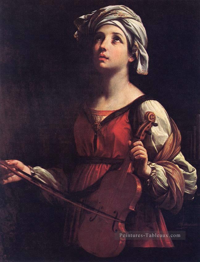 St Cecilia Baroque Guido Reni Peintures à l'huile
